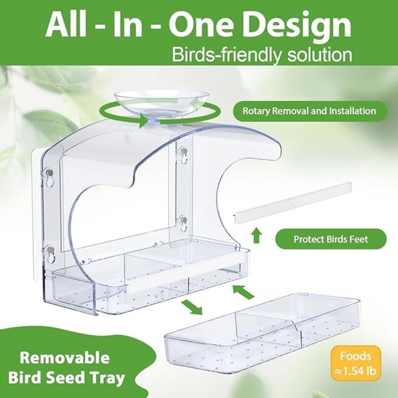 Window Bird Feeder& Bird Bath - Picture 3 of 6